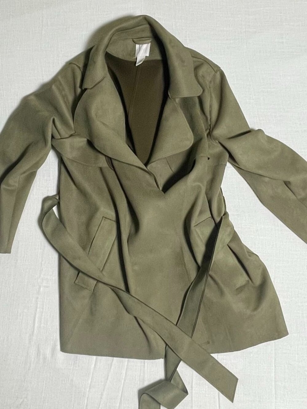 Womens H&M Green Trench Coat (Size L)